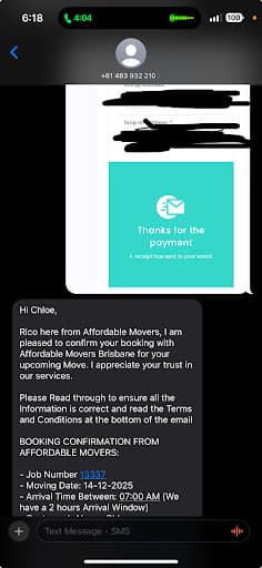 Affordable Movers — Customer photo